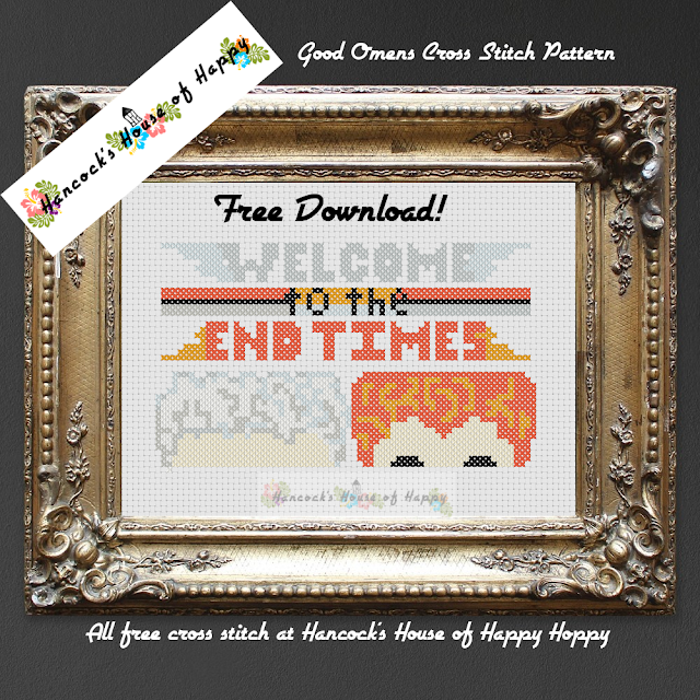 Aziraphale and Crowley Good Omens Cross Stitch Chart. Download this chart for free below!