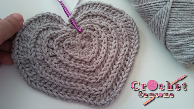 كروشيه قلب . How to crochet a heart .   . كروشيه قلب كبير . Crochet heart . Crochet Heart Tutorial for Beginner . 