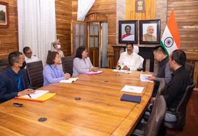 Governor Dr Hari Babu Kambhampati held a meeting at Raj Bhavan in Aizawl on March 13, 2023, to review the implementation of various schemes under the Ministry of Rural Development (MoRD). Senior officials of the State Rural Development Department