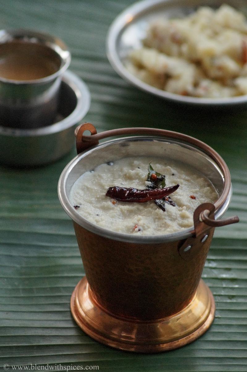 hotel style coconut chutney recipe, white coconut chutney