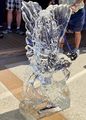 ice carving by the pool on Princess cruises