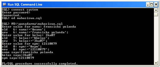 Fransiska Yolanda: Contoh Program Biodata PLSQL