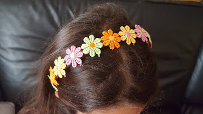 Upcycled spring flowers headband