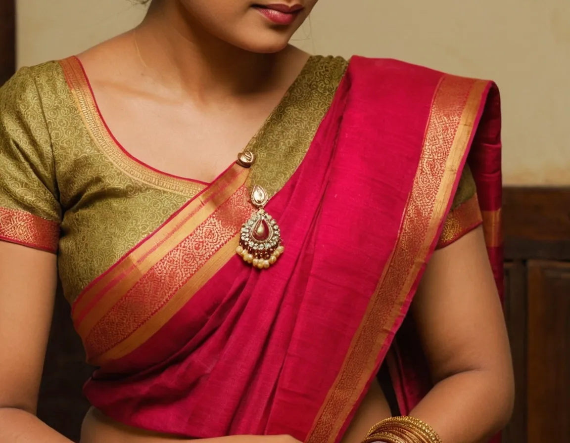 Simple Blouse Neck Designs for Silk Sarees