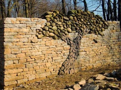 natural stacked stone wall ideas 