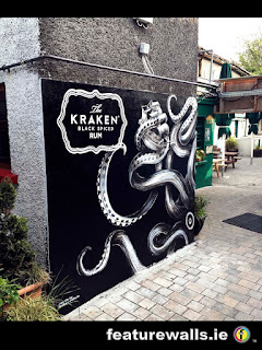 KRAKEN SPICED RUM GALWAY MURALS HAND PAINTED BY PROFESSIOANL IRISH MURAL PAINTING COMPANY 