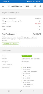 Orderan pertama di Blibli.com