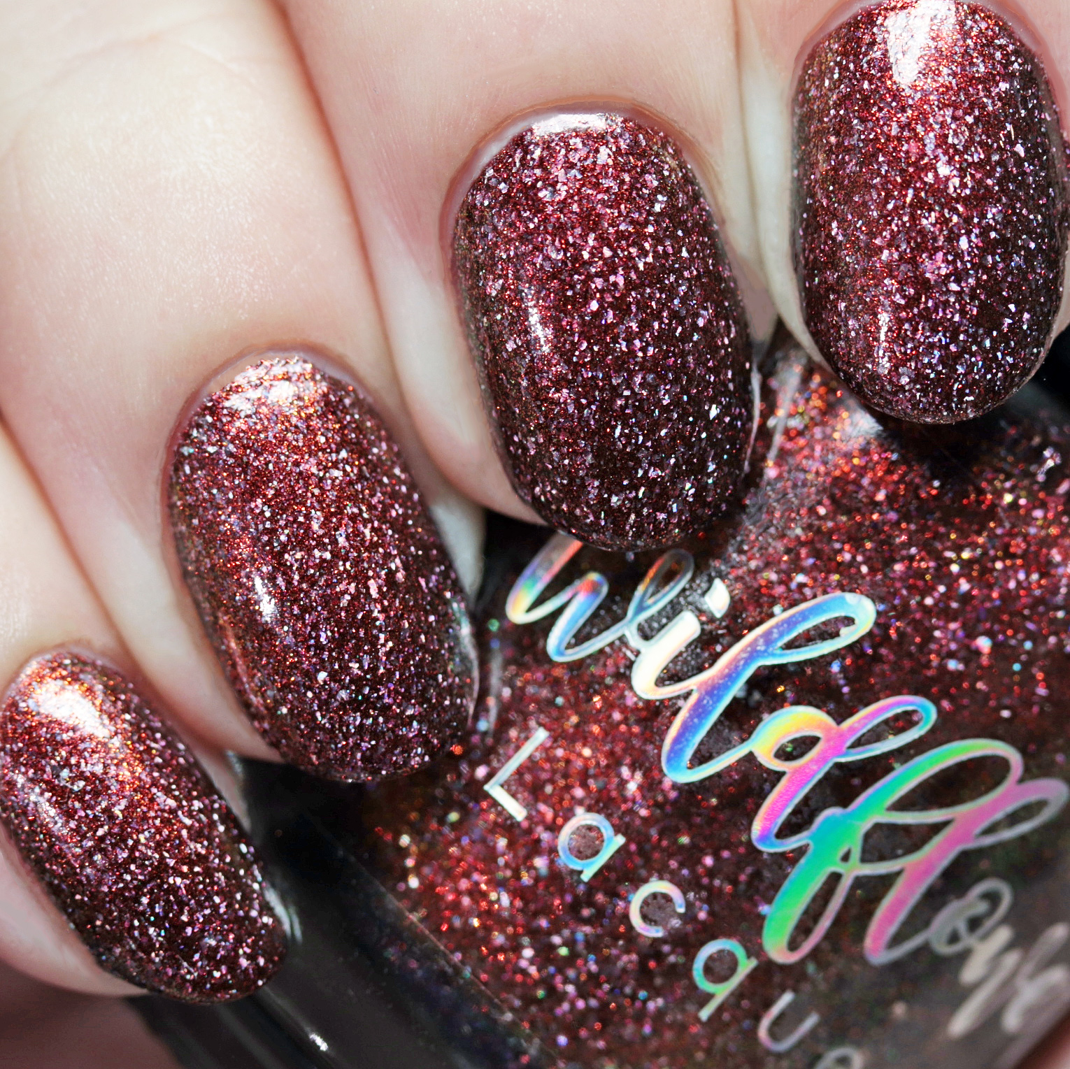 Wildflower Lacquer Painting the Roses Red HHC holographic nail polish