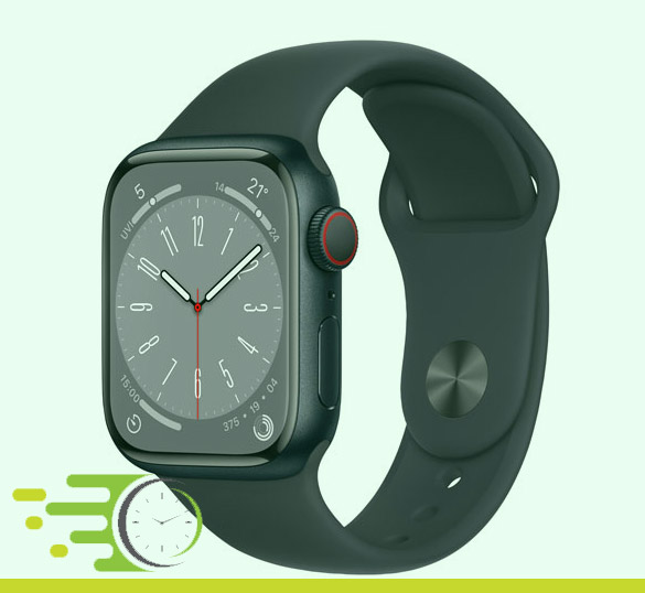Apple Watch Series 8 (GPS + Cellular) 41mm Midnight Aluminum Case with Midnight Sport Band - Small/Medium