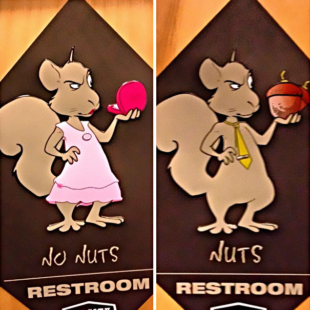 20+ Of The Most Creative Bathroom Signs Ever - No Nuts Vs. Nuts