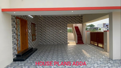 Parking area small house plan