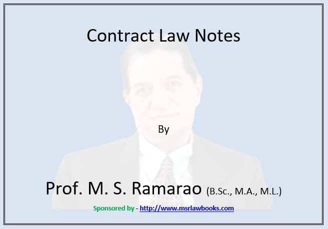 Contract Law Notes | Sponsored by MSR Law Books