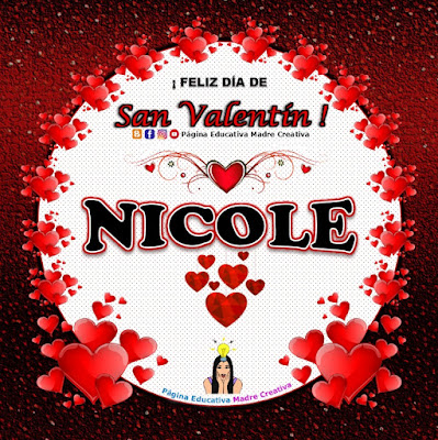 Feliz Día de San Valentín - Nombre Nicole