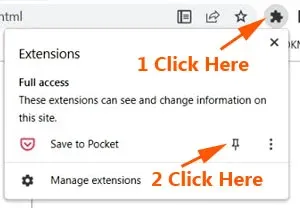 Pocket Extension Chrome