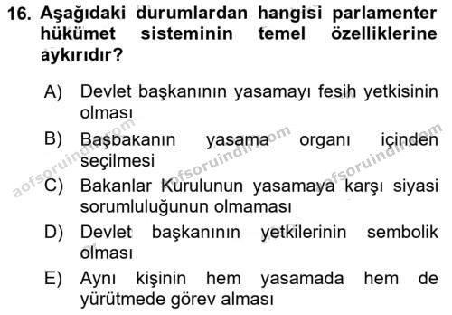 aöf türk anayasa hukuku dersi ara sınav vize 2019 2020 yılı 16.soru