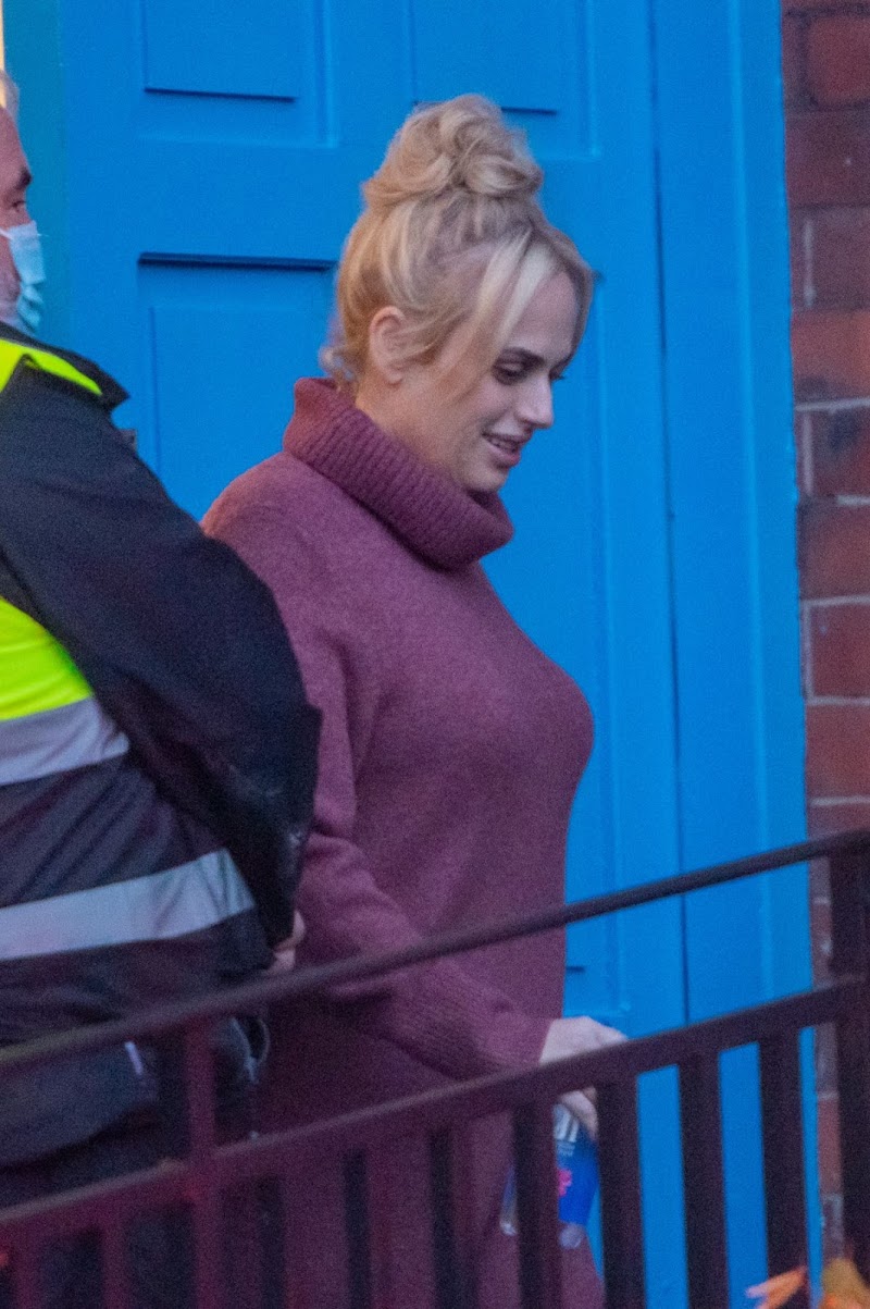 Rebel Wilson Clicked on the Set of The Almond And The Sea Horse in Wrexham 12 Apr-2021