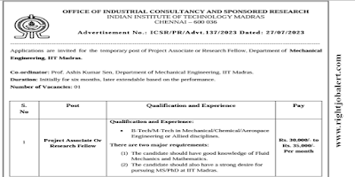 Mechanical Chemical Aerospace Engineering Jobs in Indian Institute of Technology Madras