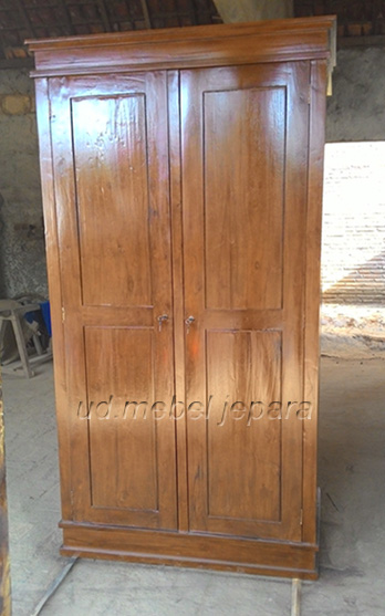 42 Model  Lemari Pakaian Kayu Jati 2 Pintu  Modern 