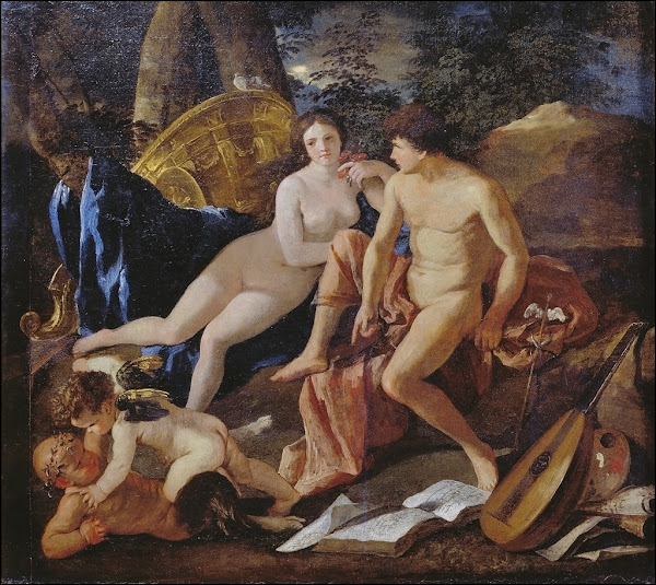 Venus and Mercury by Nicolas Poussin, Classical mythology, Greek mythology, Roman mythology, mythological Art Paintings, Myths and Legends