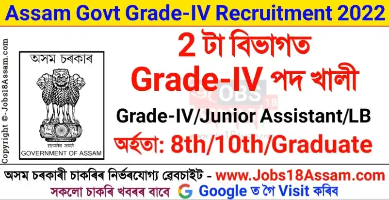 Latest Grade-IV Recruitment in Two Departments of Assam Govt, Apply Now