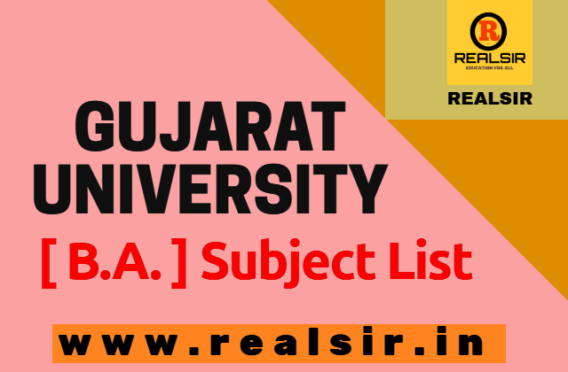 Gujarat University B.A. Subject List