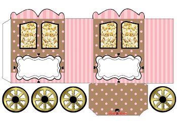 Pink and Brown: Princess Carriage Shaped Free Printable Boxes.