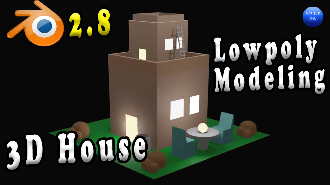 3D low poly house Modeling Tutorial in blender 2.8 for ...