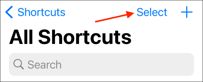 اضغط على تحديد من علامة التبويب My Shortcuts