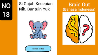 Si Gajah Kesepian Nih, Bantuin Yuk - Kunci Jawaban Brain Out Level 18