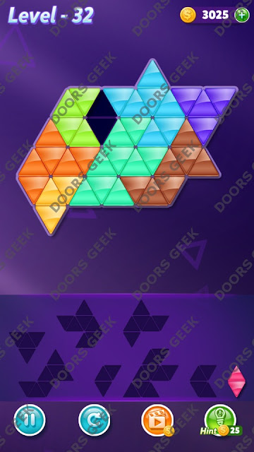 Block! Triangle Puzzle Expert Level 32 Solution, Cheats, Walkthrough for Android, iPhone, iPad and iPod