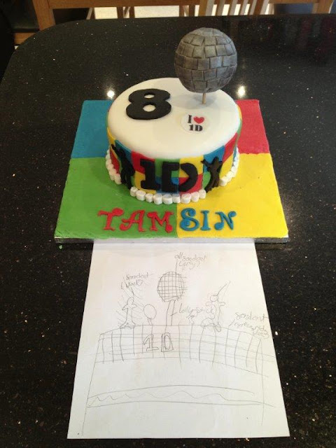 One Direction Disco Ball Cake