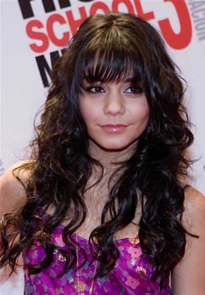 long hair with bangs pictures. have curly hair and angs.