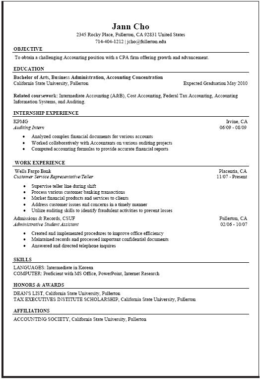 Sample Business Resumes | Sample Resumes