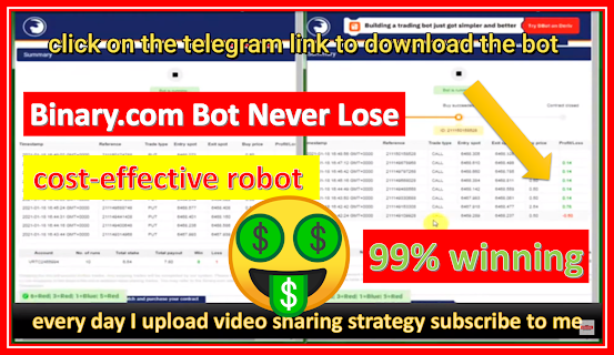 the best binary.com robot to earn money, a profitable binary bot that leaves you daily profit, free download