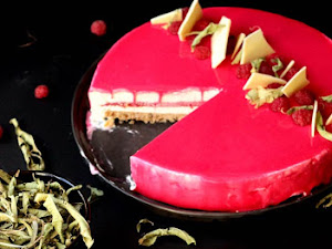 Entremets framboise verveine