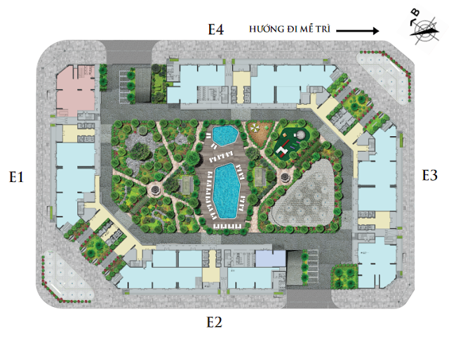 Mặt bằng tổng thể 4 tòa tháp tại The Emerald