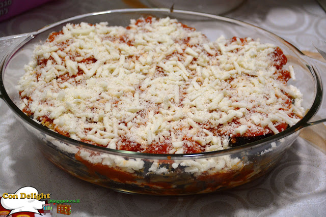 eggplant parmesan goint to the oven