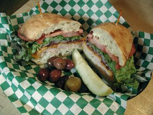 Turkey Cheddar Bacon on Ciabatta Roll at Allysons Kitchen