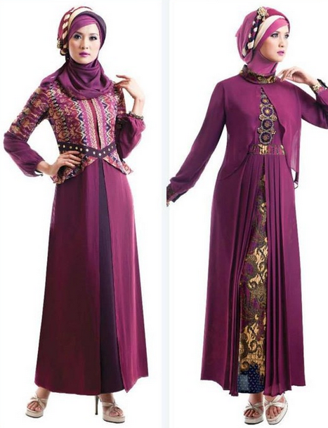 Contoh Gambar Foto Gamis Pesta Muslimah Terbaik 2015