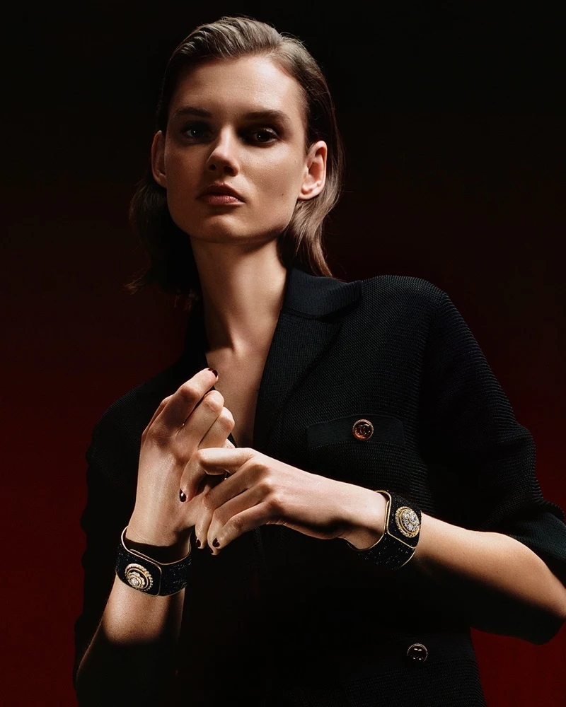 Model Giedre Dukauskaite fronts Chanel Mademoiselle Privé Bouton campaign.