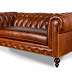 Brown leather loveseat for comfortable use