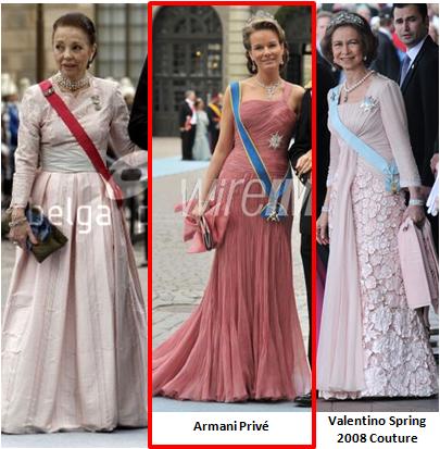 queen sofia wedding dress. Left to Right: Queen Margarita