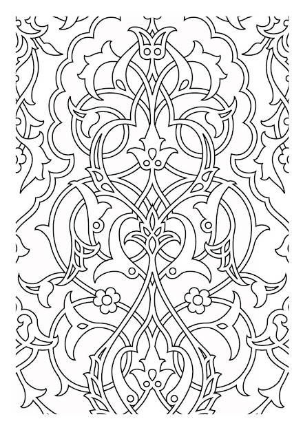 Free Coloring Page Coloringpatternsmedievaux Medieval Tapestry Pattern  Which Can Serve As An Inspiration Or For Simple Coloring