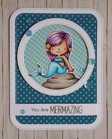 Cute mermaid card using Mer-mazing stamps by My Favorite Things