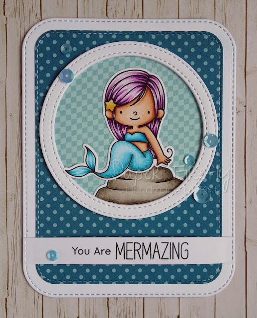 Cute mermaid card using Mer-mazing stamps by My Favorite Things