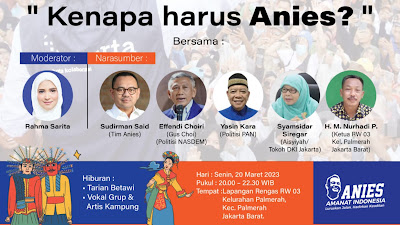 Keren! Relawan dari Komunitas PAN akan Gelar OPUNG ANIES di Kelurahan Palmerah, Jakarta Barat