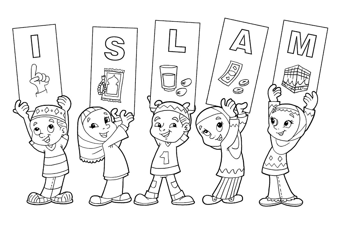  Gambar  Kartun  Anak Muslim Hitam  Putih  Terbaru Galeri Kartun 
