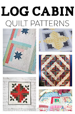 collage of log cabin quilts