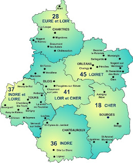 Carte du Centre Département Région