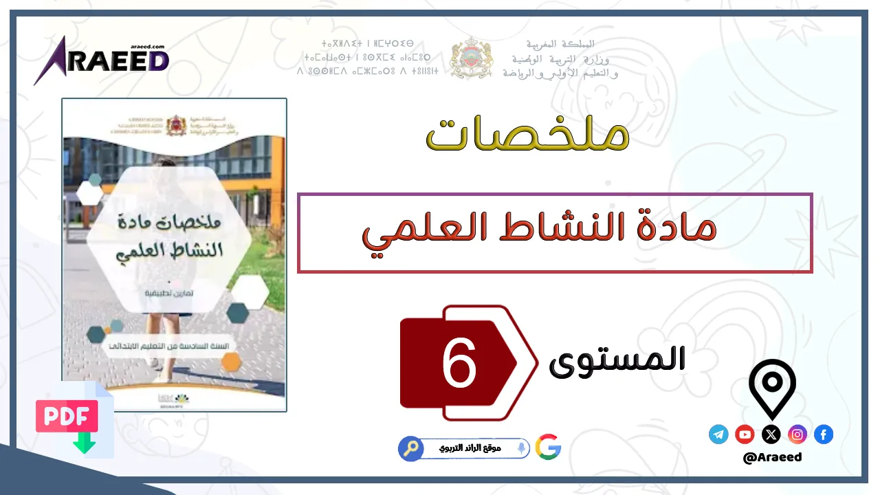 ملخصات النشاط العلمي للمستوى السادس – المدرسة الرائدة والمدارس العمومية  2025 | PDF